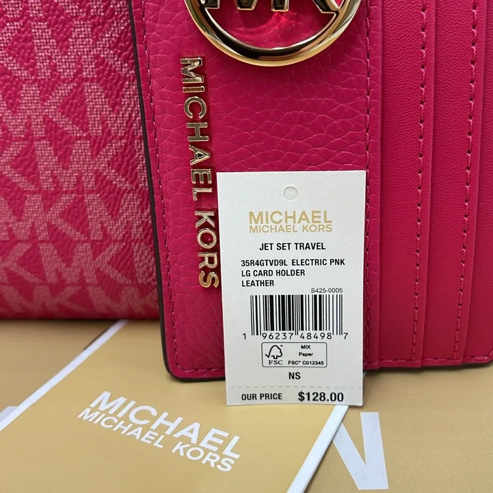 MICHAEL KORS
Large Pebbled Leather Card Holder Case
Electric Pink 
NWT - Picture 10 of 16
